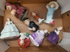 Mixed collection of ceramic items to include Royal Doulton small figures Rose, Affection, Home
