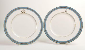 De Lamerie Fine Bone China, heavily gilded special commision dinner plates , specially made high end