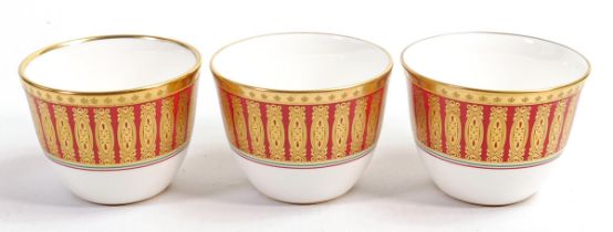 De Lamerie Fine Bone China heavily gilded Tea Bowls, specially made high end quality item, Made in