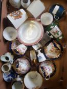 A mixed collection of items to include floral & gilt decorated cups & saucers, Royal Worcester