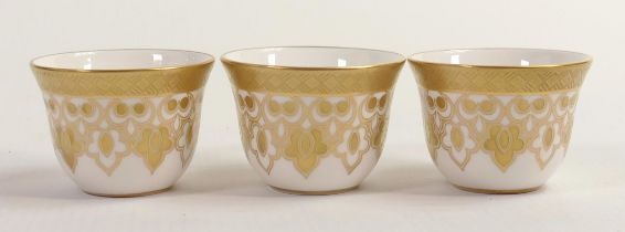 De Lamerie Fine Bone China heavily gilded Tea Bowls, specially made high end quality item, Made in