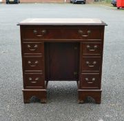 20th Century Ladies Writing Desk with tooled gilt leather top. Height: 76cm