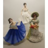 Royal Doulton lady figures to include Jane HN3711 together with Elaine HN2791 and Angela HN2389, all