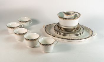 Shelley part tea set with oval tray, Kenneth cup shape, pattern 10797 to include 5 cups, saucers,
