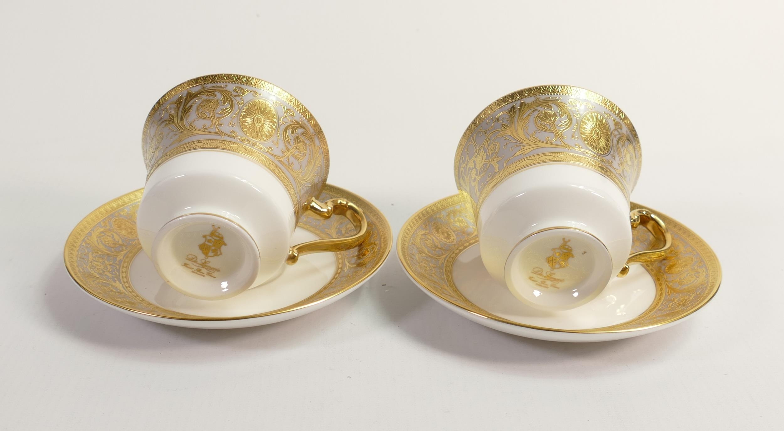 De Lamerie Fine Bone China Olympus Patterned Cups & Saucers, specially made high end quality item(2) - Image 2 of 2