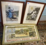 Three Advertising Prints to include Sunlight Soap, Lux and Widdicombe Fair. Length of Largest: 67.