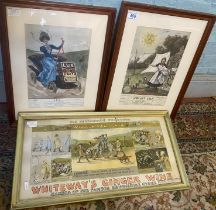 Three Advertising Prints to include Sunlight Soap, Lux and Widdicombe Fair. Length of Largest: 67.