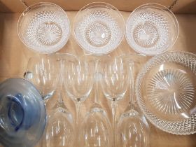 A collection of Quality Cut Glass Crystal Bowls, together with modern wine glasses & similar