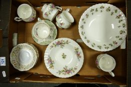 A mixed collection of Royal Albert items in vary patterns including Colleen, Moss Rose, Winsome, etc