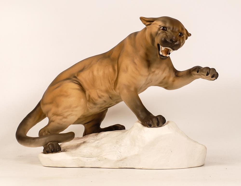 Beswick Puma on Rock 1702 (matt), hairline to base)