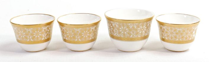 De Lamerie Fine Bone China heavily gilded Tea Bowls, specially made high end quality item, Made in