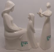 Royal Doulton figures Mother and Daughter HN2841 together with Peace HN2470 (2)