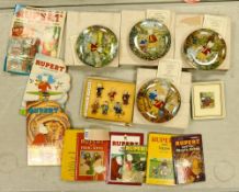 A collection of Rupert The Bear Theme items to include Lead Miniature Figures, Limited Edition