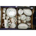 A large collection of Wedgwood Rasberry Cane patterned tea & dinner ware to include 7 dinner plates,