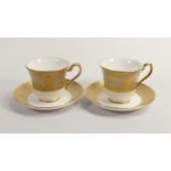 De Lamerie Fine Bone China Olympus Patterned Cups & Saucers, specially made high end quality item(2)