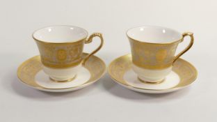 De Lamerie Fine Bone China Olympus Patterned Cups & Saucers, specially made high end quality item(2)