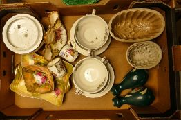 A Mixed Collection of Ceramics to include Hammersley Floral Gilt Porcelain, Moore Bros.,