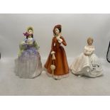 Royal Doulton Lady Figures Heather HN2956 Together with Julia HN2705 & Claire HN2793 (3)