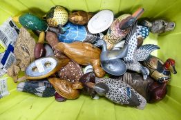 A collection of Wooden & Similar Modern Painted Ducks & Mallards