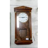 Walnut Effect Acctim Quartz Westminster Chime Wall Clock, height 62cm