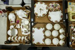 A mixed collection of Royal Albert Old Country Rose Patterned items to include Coffee Pot, Twin