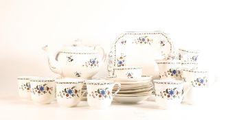 Shelley part teaset in the Vincent shape , pattern 11280 to include 8 cups & saucers, 9 side plates,
