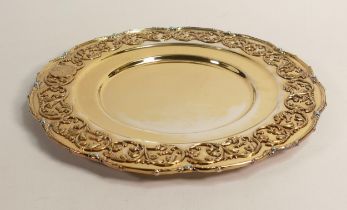 De Lamerie Fine silver plate and part gilt layplate /tray , specially made high end quality item,