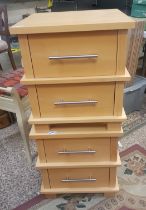 Two Modern Veenered Bedside cabinets with 2 drawers 48cm H x 45cm W x 45cm D