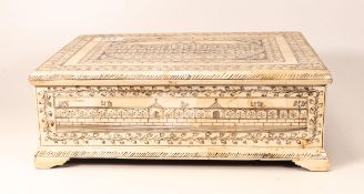 Reproduction vizagapatam style lace / sewing box, a very good copy. 23cm x 30cm x 11cm.