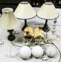 A collection of Modern Table Lamps Novelty House Shaped Lamps & Habitat Globular Pebble Lamps
