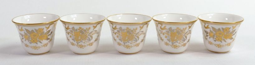 De Lamerie Fine Bone China heavily gilded Tea Bowls, specially made high end quality item, Made in