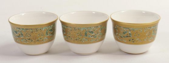 De Lamerie Fine Bone China heavily gilded Tea Bowls, specially made high end quality item, Made in