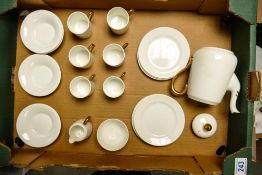 Early 20th Century 21-Piece White and Gilt Coffee Set