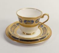 De Lamerie Fine Bone China Blue on Ivory Patterned Trio , specially made high end quality item