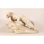 Stoneware Puma on Rock, height 22cm