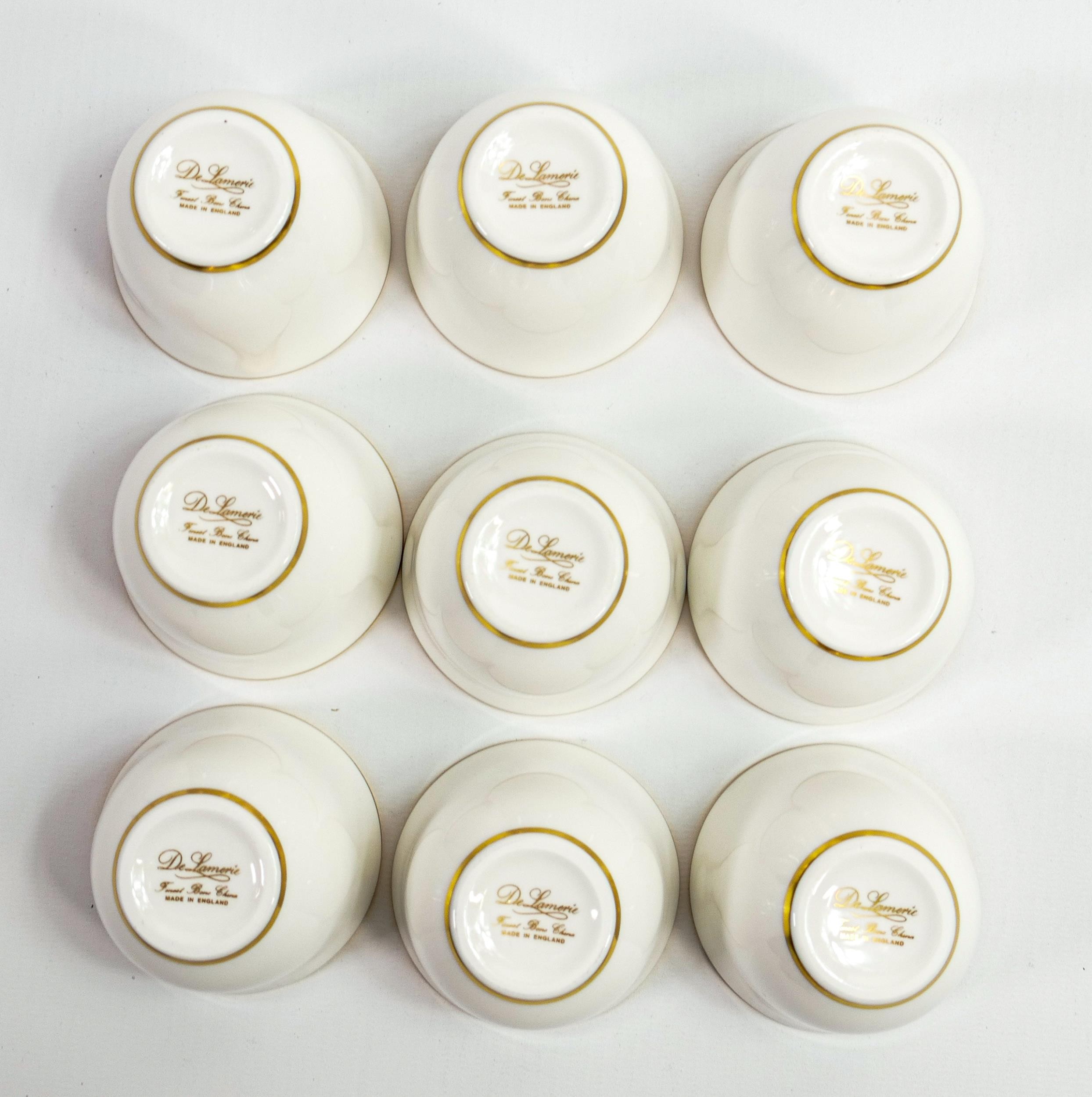 De Lamerie Fine Bone China heavily gilded crested tea bowls, specially made high end quality - Image 2 of 3
