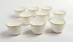 De Lamerie Fine Bone China heavily gilded crested tea bowls, specially made high end quality