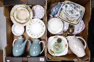 A mixed collection of items to include Royal Doulton Coffee Pots, Masons Regency patterned fruit