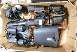 A Collection of vintage Binoculars including Zenith, Palar Tecnar, Britannia etc