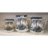 A Keelings & Co graduated set of Lolsol Ware jugs, tallest h.19cm. (3)