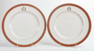 De Lamerie Fine Bone China, heavily gilded Special Commission dinner plates , specially made high