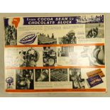 Dairy Milk Card Advertising Board, 'From Cocoa Bean to Chocolate Block'. Height: 46cm x Width: 61cm