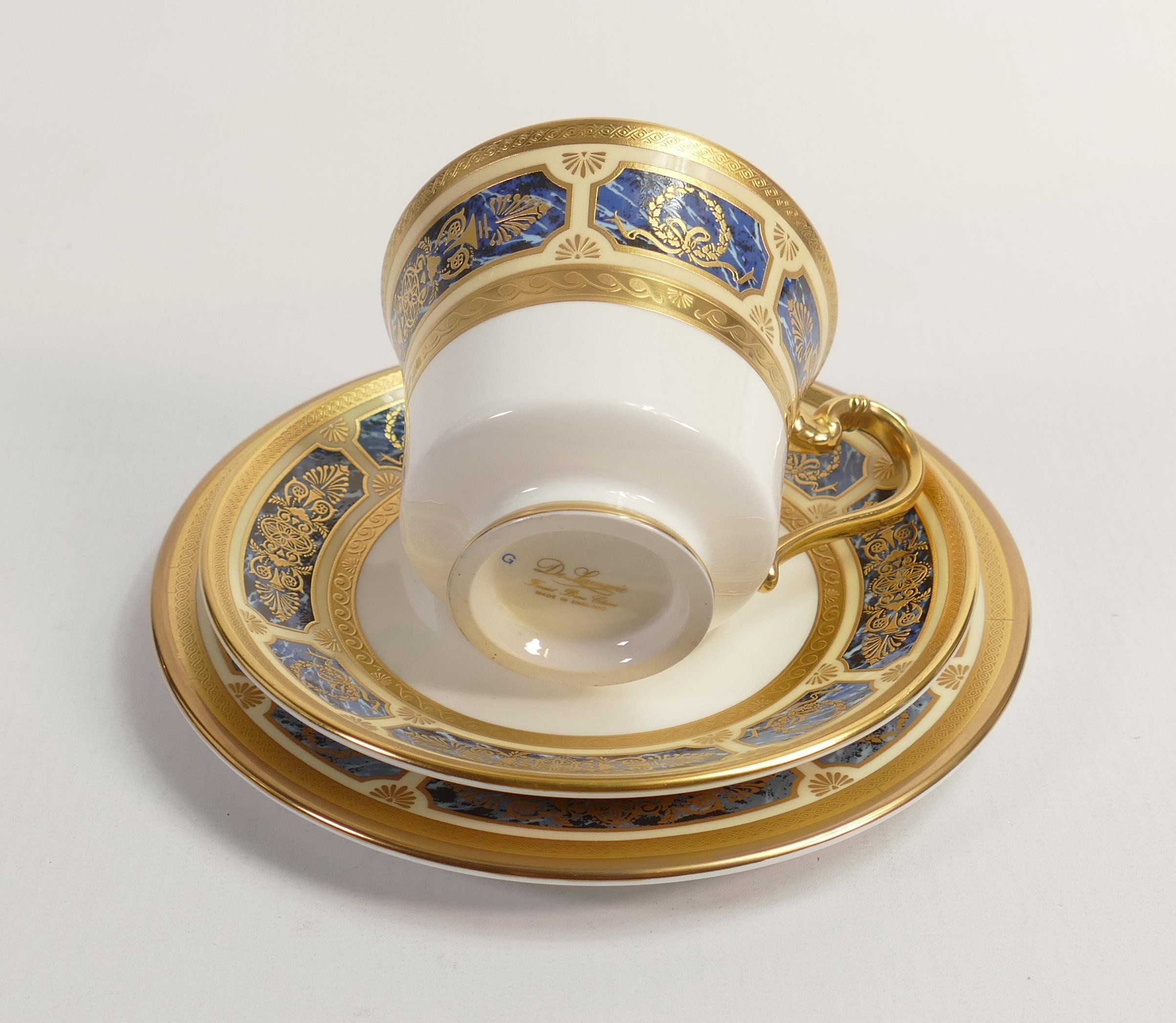 De Lamerie Fine Bone China Blue on Ivory Patterned Trio , specially made high end quality item - Image 3 of 3