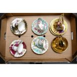 A Collection of Six Hand-painted Teacups to include three E. Brain & Co Cups from a Harlequin Set,