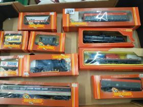 A collection of Hornby & Triang Hornby 00 gauge scale models to include R.247 closed van, R.490