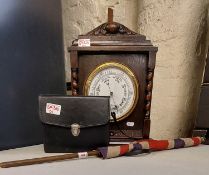 A Collection of Three Items to Include Binoculars, Barometer and United Kingdom Flag (3)