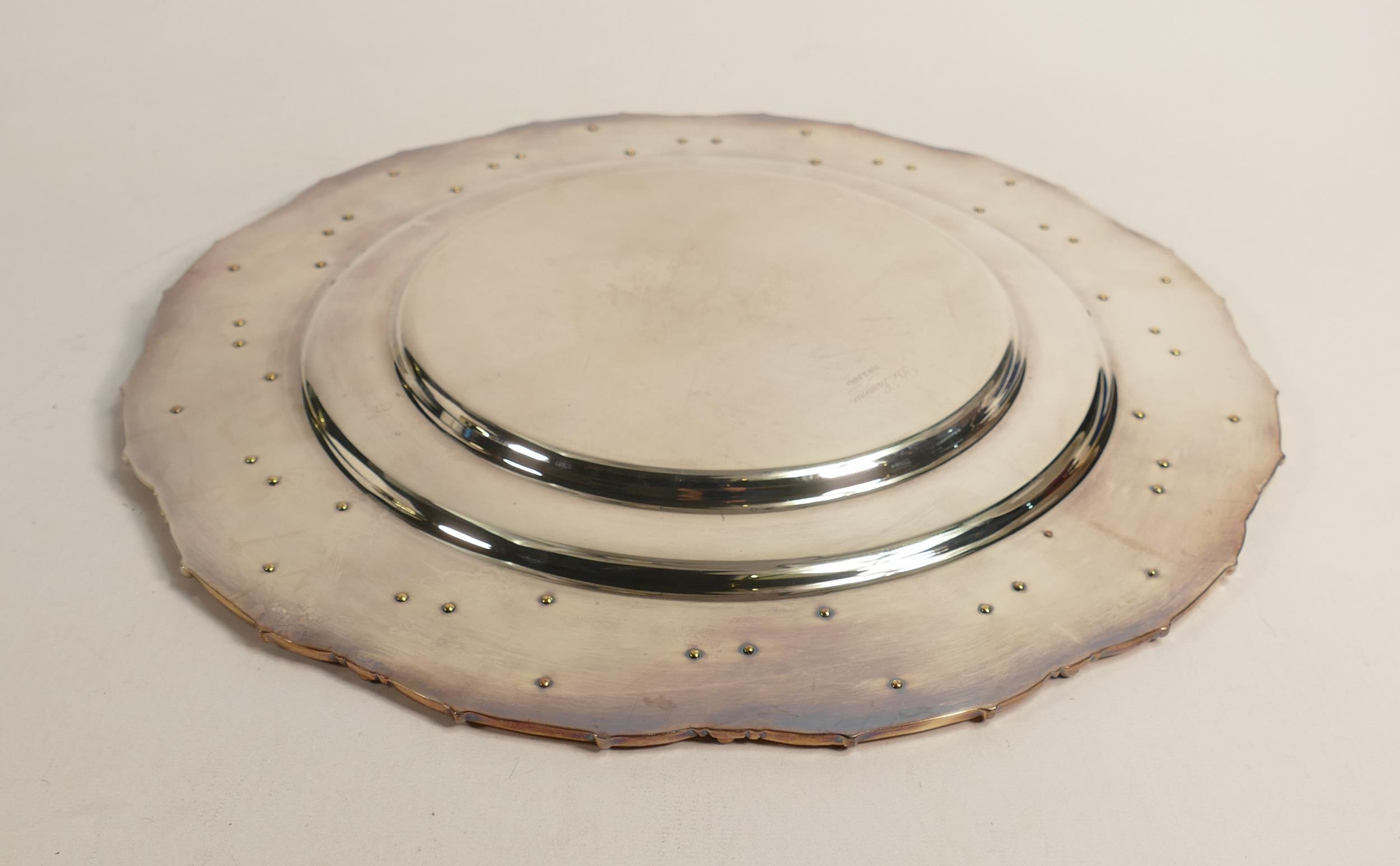 De Lamerie Fine silver plate and part gilt layplate /tray , specially made high end quality item, - Image 2 of 2