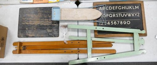 A Collection of Vintage Childrens Collectibles to include Triang Ironing Board, Triang Chalkboard on