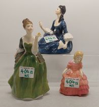 Royal Doulton Lady Figures to Include Rose HN1368, Rosalind HN2393, Fleur HN2368 (3)