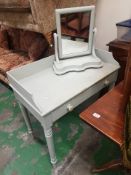 Early 20th century painted pine wash stand together with painted vanity mirror (2)